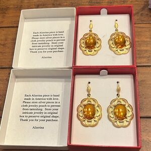 Alzerina Gold Amber dangle Earrings bundle